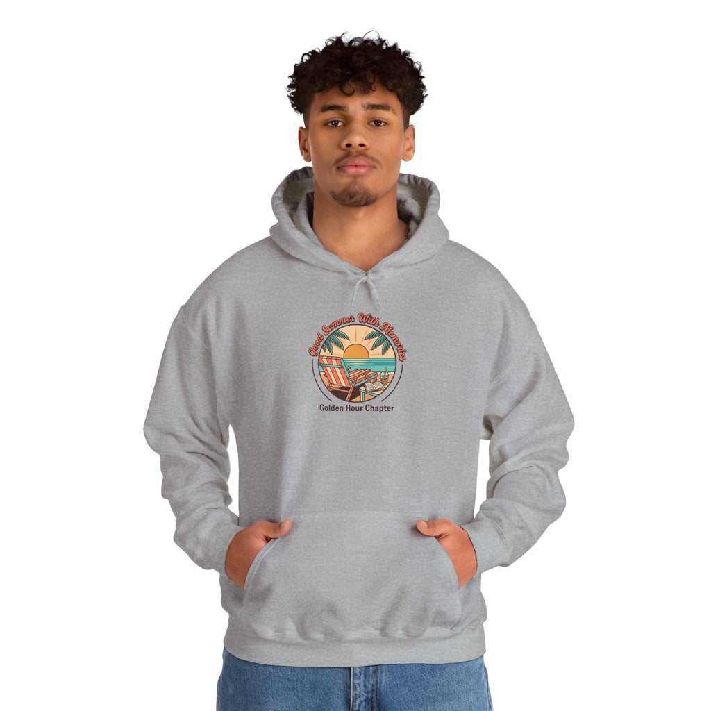 Sunny Coastal Sunset Hoodie | summer aesthetic, retro pastel